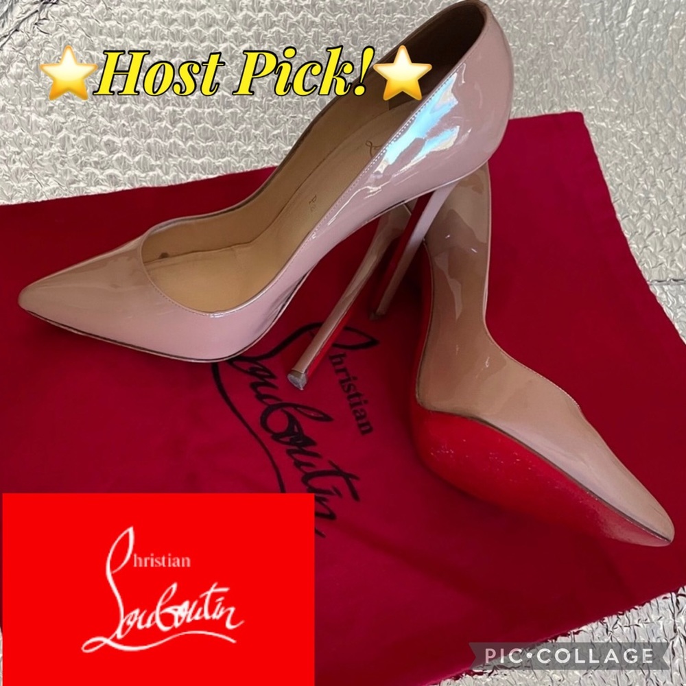 Louboutin Pigalle Nude Patent, EU size 39